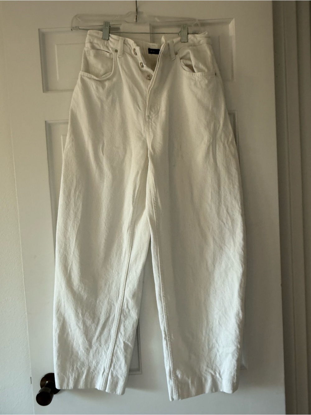 MANGO Selection White High-Rise Women’s Barrel Jeans